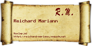 Reichard Mariann névjegykártya